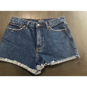 Abercrombie Fitch Annie High‎ Rise Short Denim Raw Hem Blue Womens Size 6